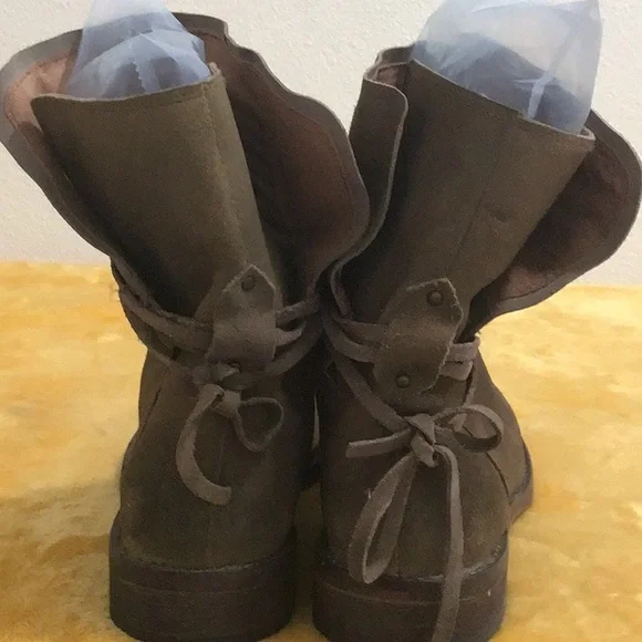 EUC FREE PEOPLE Wrap Around Tie Style Suede Boots 7.5” Shaft Height - Picture 7 of 11